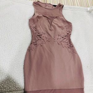 Dusty rose bodycon mini dress